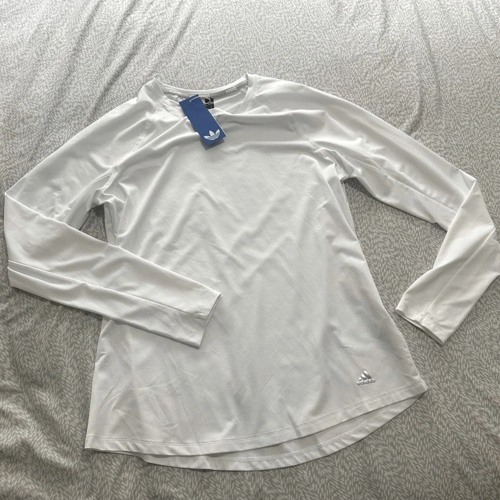 Adidas Women's Classic White Long Sleeve Tee - Picture 2 of 5